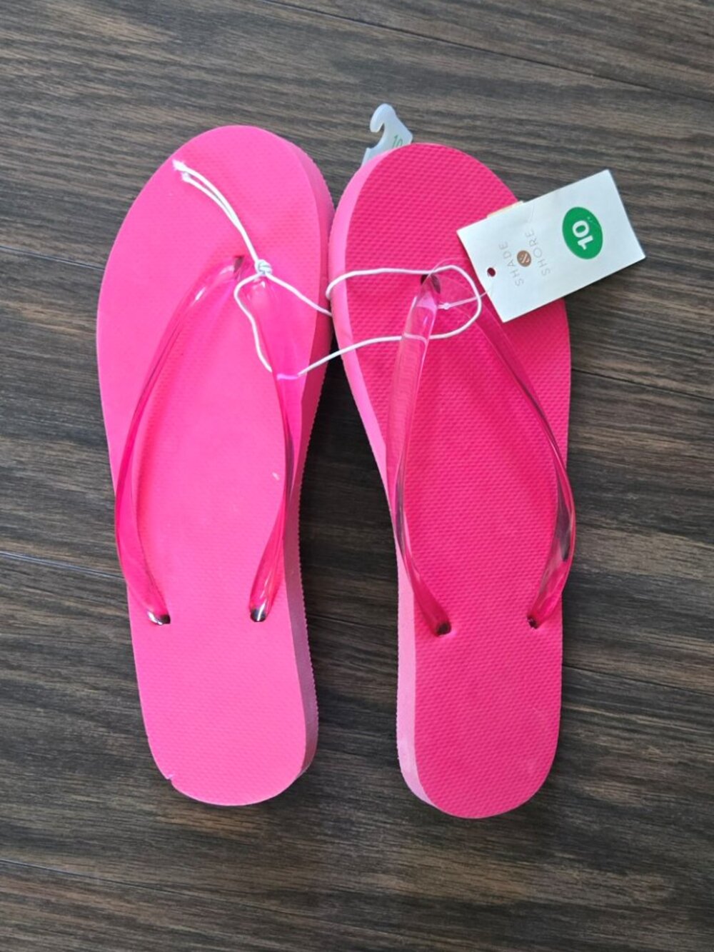 SHADE & SHORE Pastel Bright Pink Flip Flops NWT/SIZE 10 - Picture 3 of 3